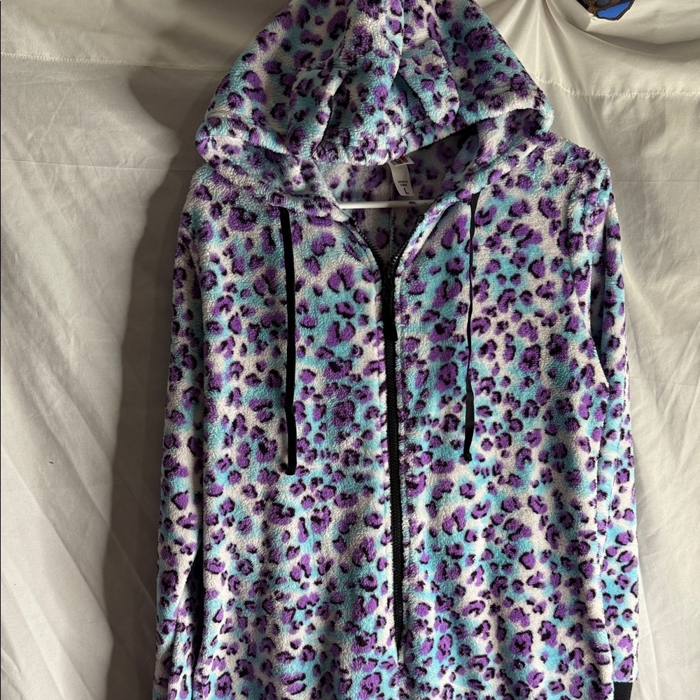 Leopard Print onesie- Purple and Black